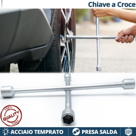 LLAVE CRUZADA Profesional Apta para Ruedas ISUZU | en ACERO Templado | Tornillos 17 - 19 - 21 - 23