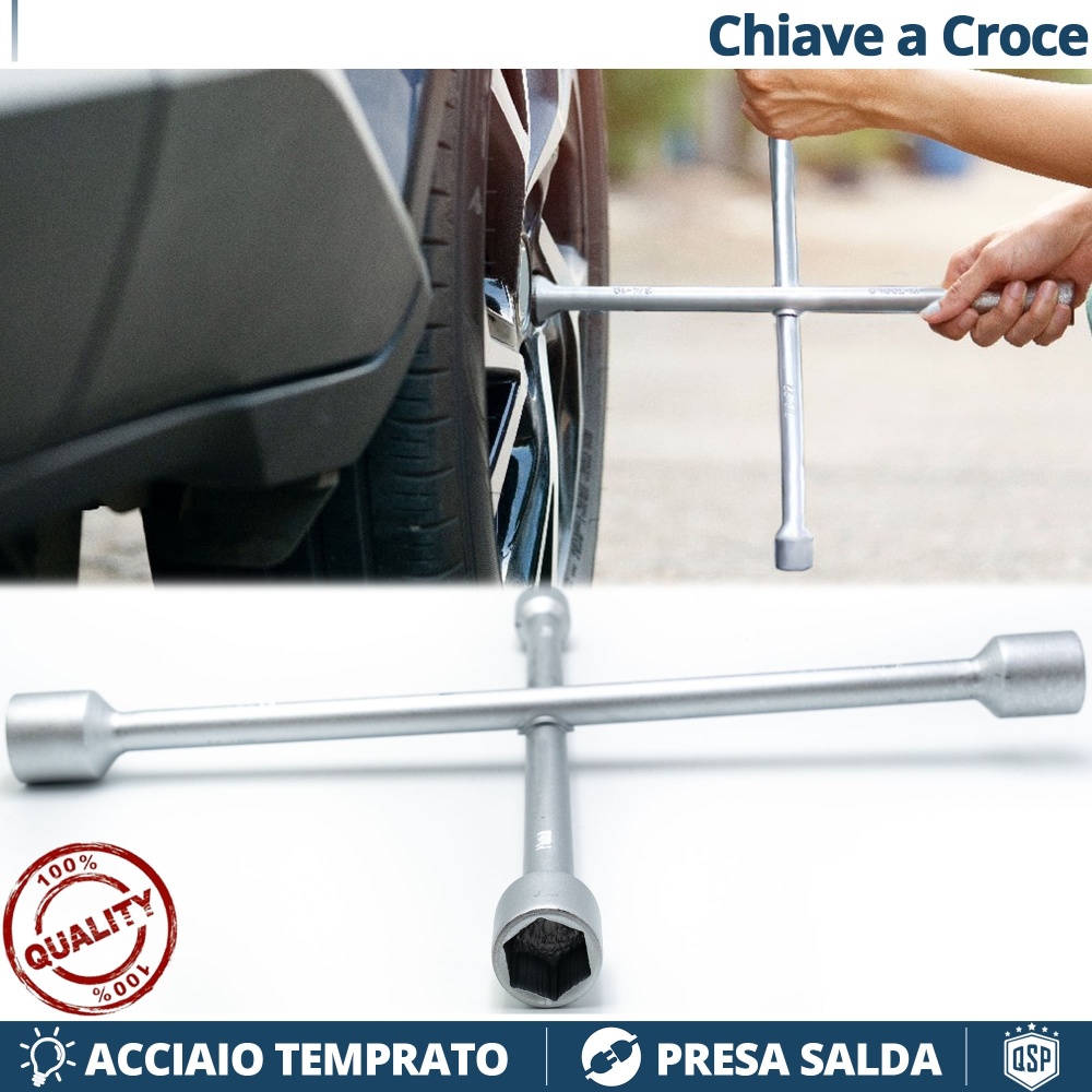LLAVE CRUZADA Profesional Apta para Ruedas ISUZU | en ACERO Templado | Tornillos 17 - 19 - 21 - 23