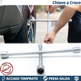 Professional CROSS KEY Suitable for for LANCIA Wheels | in Hardened STEEL | Bolts 17 - 19 - 21 - 23