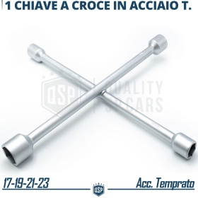 Professional CROSS KEY Suitable for for LANCIA Wheels | in Hardened STEEL | Bolts 17 - 19 - 21 - 23