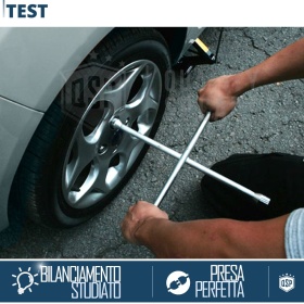 Professional CROSS KEY Suitable for for LANCIA Wheels | in Hardened STEEL | Bolts 17 - 19 - 21 - 23