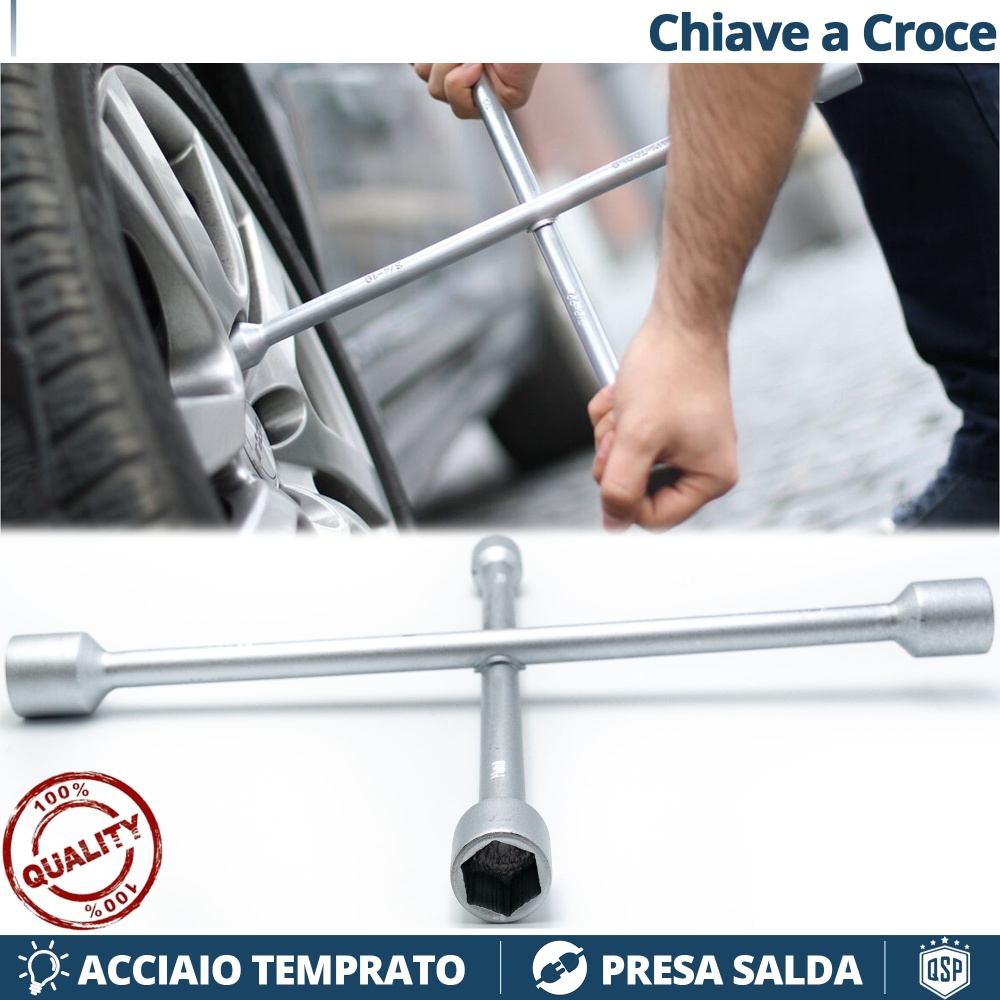 CHIAVE a CROCE Professionale Idonea Per Ruote per MAZDA | in ACCIAIO Temprato | Bulloni 17, 19, 21, 23