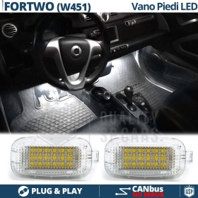 2 Luces de Pies LED para SMART FORTWO W451 | Luces Interiores Coche Luz BLANCAS | CANbus