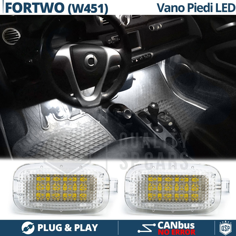 2 Luces de Pies LED para SMART FORTWO W451 | Luces Interiores Coche Luz BLANCAS | CANbus 2 Luces de Pies LED para SMART FORTWO W451 | Luces Interiores Coche Luz BLANCAS | CANbus