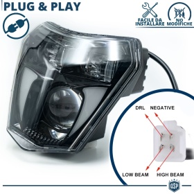FARO LED para Motocicletas KTM APROBADO Uso Calle | POTENTE Luz Blanca 6500K | Plug & Play