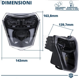 FARO LED para Motocicletas KTM APROBADO Uso Calle | POTENTE Luz Blanca 6500K | Plug & Play