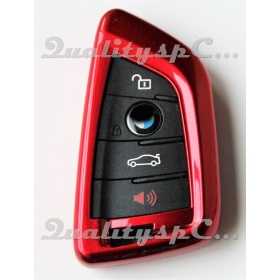 Rigid Schlüssel Fernbedienung Schutz Hülle metallisch Rot für Bmw X6 (F16) Gehäuse aus Thermischer Abs