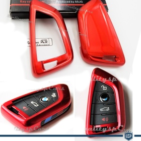 Funda Rígida Llave Mando Rojo metalizado para Bmw Z4 (G29) Carcasa Protectora en Abs Térmico