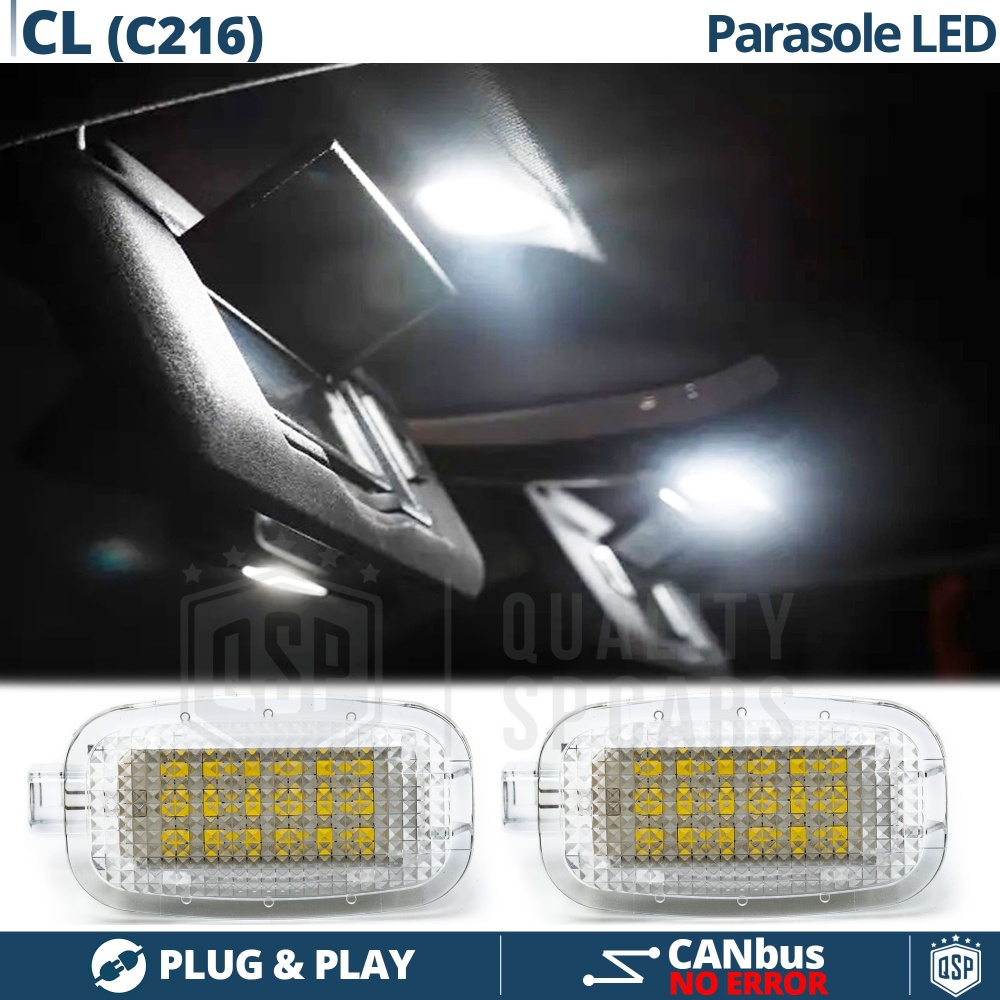 2 Luces LED Visera Parasol para MERCEDES CL C216 | Luces Interiores Coche BLANCAS | CANbus 2 Luces LED Visera Parasol para MERCEDES CL C216 | Luces Interiores Coche BLANCAS | CANbus