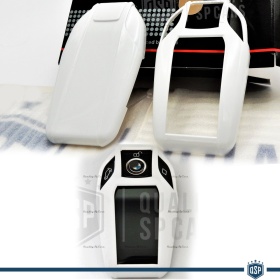 Metallic White Hard Remote Key Cover for Bmw SERIES 7 (G11 G12) PROTECTOR Shell Case in Thermal Abs