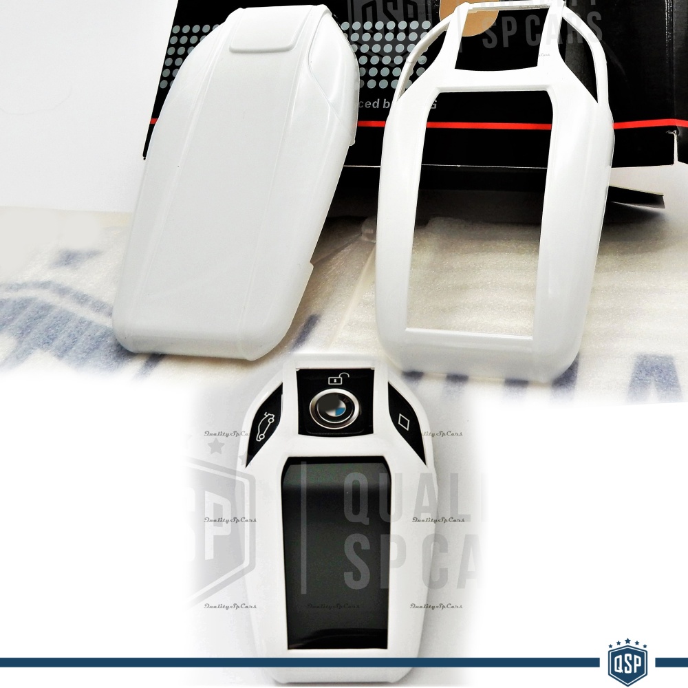 Metallic White Hard Remote Key Cover for Bmw SERIES 7 (G11 G12) PROTECTOR Shell Case in Thermal Abs