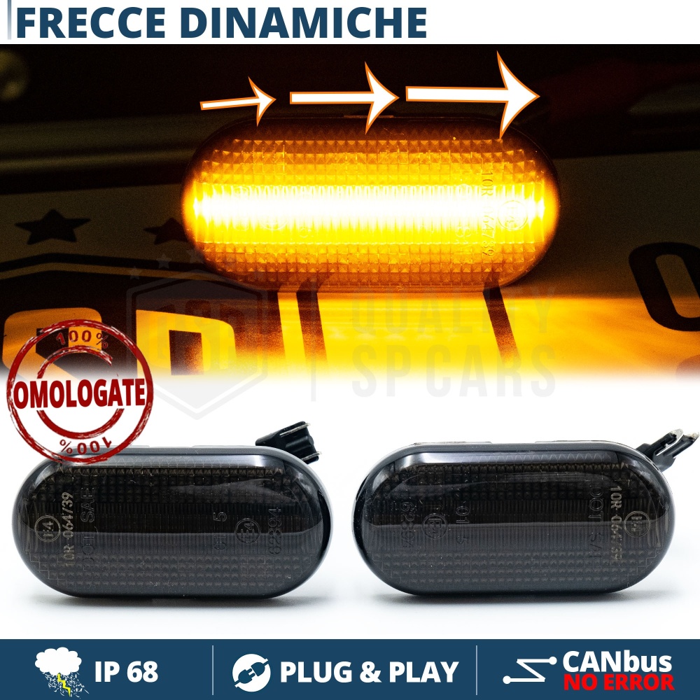 X2 Intermitentes LED Secuenciales para RENAULT Homologados, Lente Negra, CANbus No Error X2 Intermitentes LED Secuenciales para RENAULT Homologados, Lente Negra, CANbus No Error
