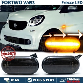 X2 Intermitentes LED para Smart Fortwo W453 Secuenciales Homologados, Lente Negra, CANbus No Error