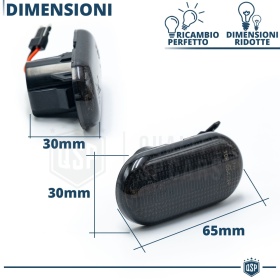 X2 Intermitentes LED para Smart Fortwo W453 Secuenciales Homologados, Lente Negra, CANbus No Error