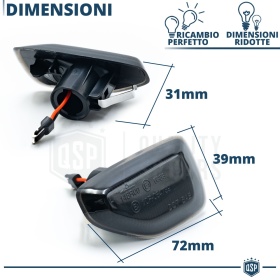 X2 Intermitentes LED Secuenciales para DACIA Homologados, Lente Negra CANbus No Error
