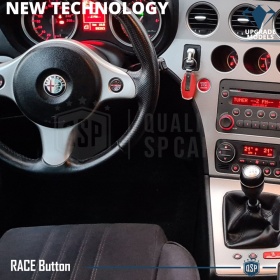 Botón START STOP Adhesivo para Coches | Pulsador Arranque Motor en Aluminio ROJO