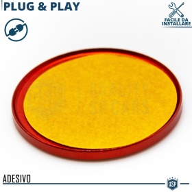 Botón START STOP Adhesivo para Coches | Pulsador Arranque Motor en Aluminio ROJO