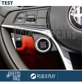 TASTO Start Stop NERO per Alfa Stelvio | Cover Adesiva Pulsante di Accensione Motore in ALLUMINIO
