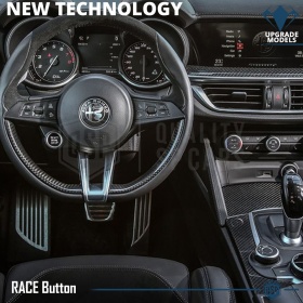 TASTO Start Stop NERO per Alfa Stelvio | Cover Adesiva Pulsante di Accensione Motore in ALLUMINIO