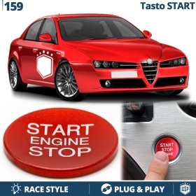 START STOP Red Button for Alfa 159 | Engine Start Adhesive Button in ALUMINIUM