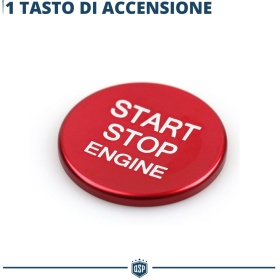 START STOP Red Button for Alfa 159 | Engine Start Adhesive Button in ALUMINIUM