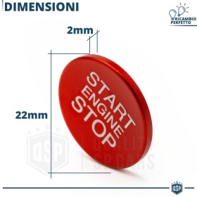 START STOP Red Button for Alfa 159 | Engine Start Adhesive Button in ALUMINIUM
