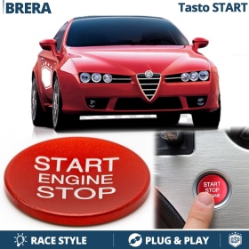 Botón START STOP Rojo para Alfa Brera | Pulsador Adhesivo Arranque Motor en ALUMINIO