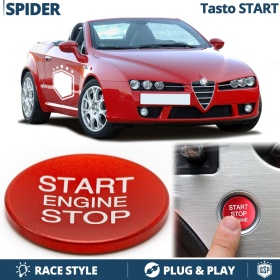 Botón START STOP Rojo para Alfa Spider | Pulsador Adhesivo Arranque Motor en ALUMINIO