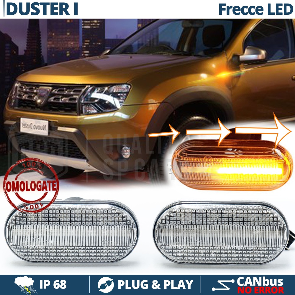 X2 Intermitentes LED para Dacia DUSTER 1 Secuenciales Homologados, CANBUS No Error X2 Intermitentes LED para Dacia DUSTER 1 Secuenciales Homologados, CANBUS No Error