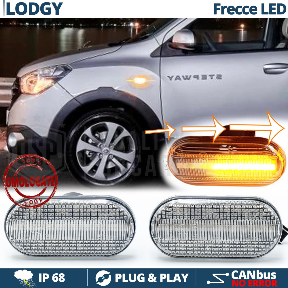 X2 Intermitentes LED para Dacia LODGY Secuenciales Homologados, CANBUS No Error X2 Intermitentes LED para Dacia LODGY Secuenciales Homologados, CANBUS No Error