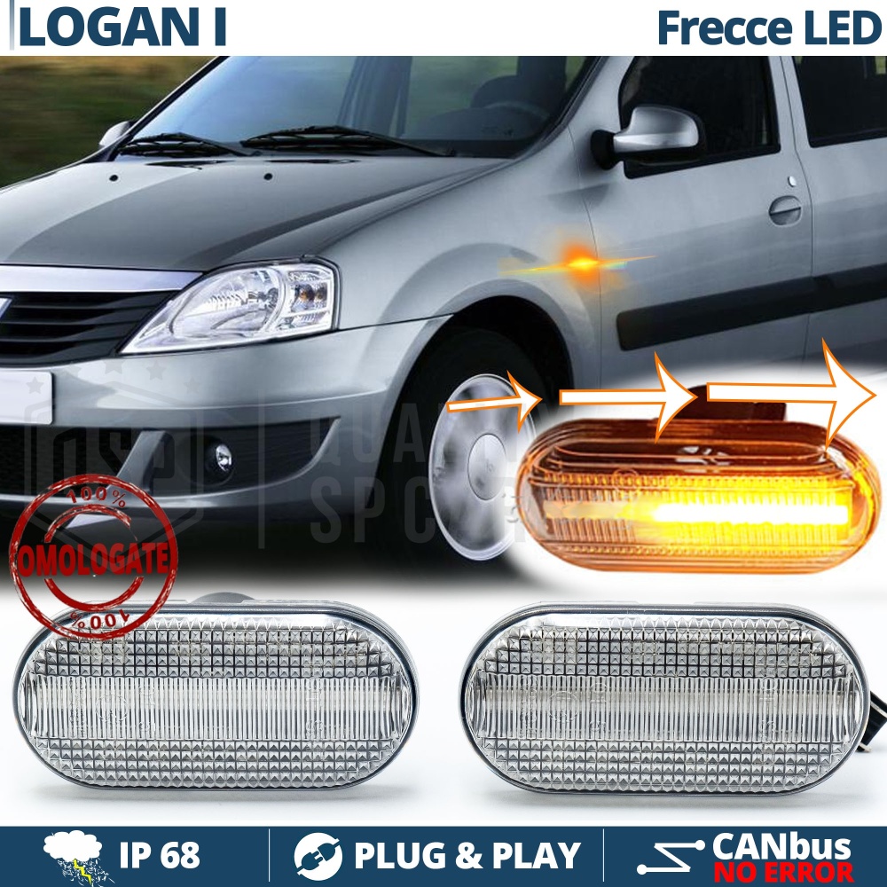X2 Intermitentes LED para Dacia LOGAN 1 Secuenciales Homologados, CANBUS No Error X2 Intermitentes LED para Dacia LOGAN 1 Secuenciales Homologados, CANBUS No Error