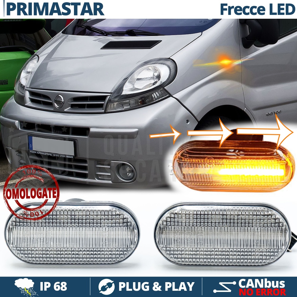 X2 Intermitentes LED para Nissan PRIMASTAR 1 Secuenciales Homologados, CANBUS No Error X2 Intermitentes LED para Nissan PRIMASTAR 1 Secuenciales Homologados, CANBUS No Error