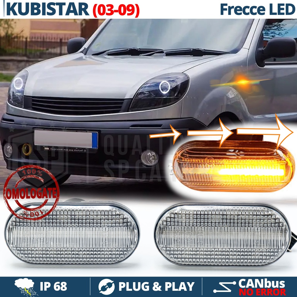 X2 Intermitentes LED para Nissan KUBISTAR (03-09) Secuenciales Homologados, CANBUS No Error X2 Intermitentes LED para Nissan KUBISTAR (03-09) Secuenciales Homologados, CANBUS No Error