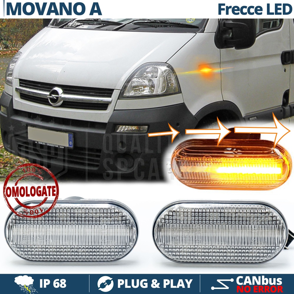 X2 Intermitentes LED para Opel MOVANO A Secuenciales Homologados, CANBUS No Error X2 Intermitentes LED para Opel MOVANO A Secuenciales Homologados, CANBUS No Error