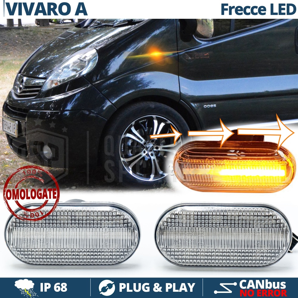X2 Intermitentes LED para Opel VIVARO A Secuenciales Homologados, CANBUS No Error X2 Intermitentes LED para Opel VIVARO A Secuenciales Homologados, CANBUS No Error