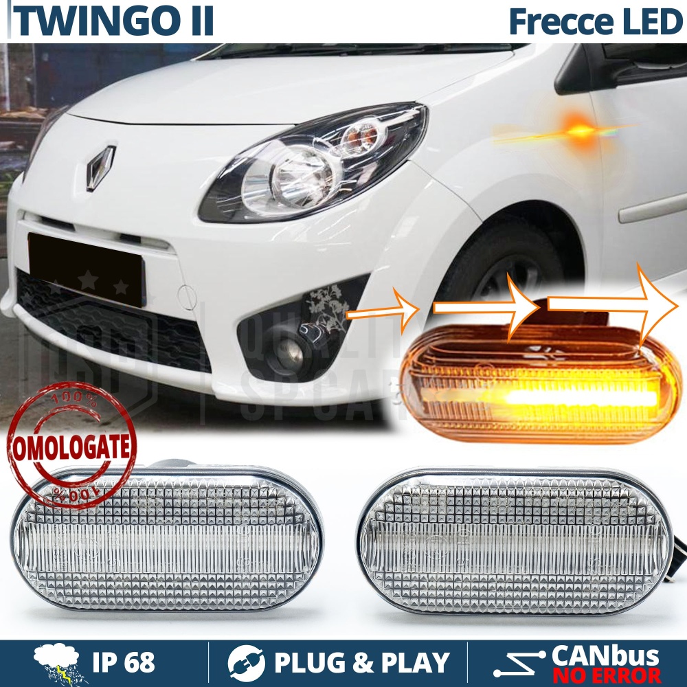 X2 Intermitentes LED para Renault TWINGO 2 Secuenciales Homologados, CANBUS No Error X2 Intermitentes LED para Renault TWINGO 2 Secuenciales Homologados, CANBUS No Error
