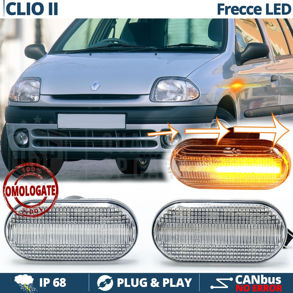 X2 Intermitentes LED para Renault CLIO 2 Secuenciales Homologados, CANBUS No Error X2 Intermitentes LED para Renault CLIO 2 Secuenciales Homologados, CANBUS No Error