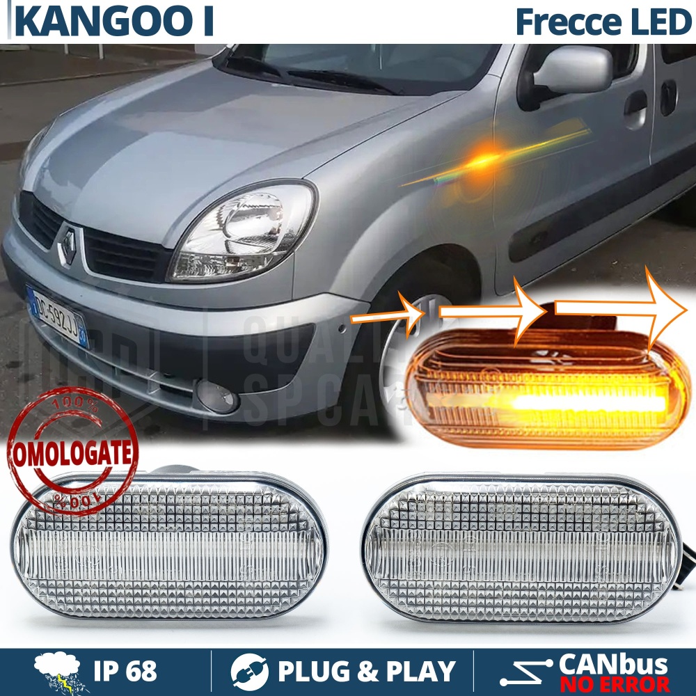 X2 Intermitentes LED para Renault KANGOO 1 Secuenciales Homologados, CANBUS No Error X2 Intermitentes LED para Renault KANGOO 1 Secuenciales Homologados, CANBUS No Error