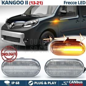 Frecce LED Dinamiche per Renault KANGOO 2 (13-21), Laterali SEQUENZIALI Omologate, CANbus No Errori