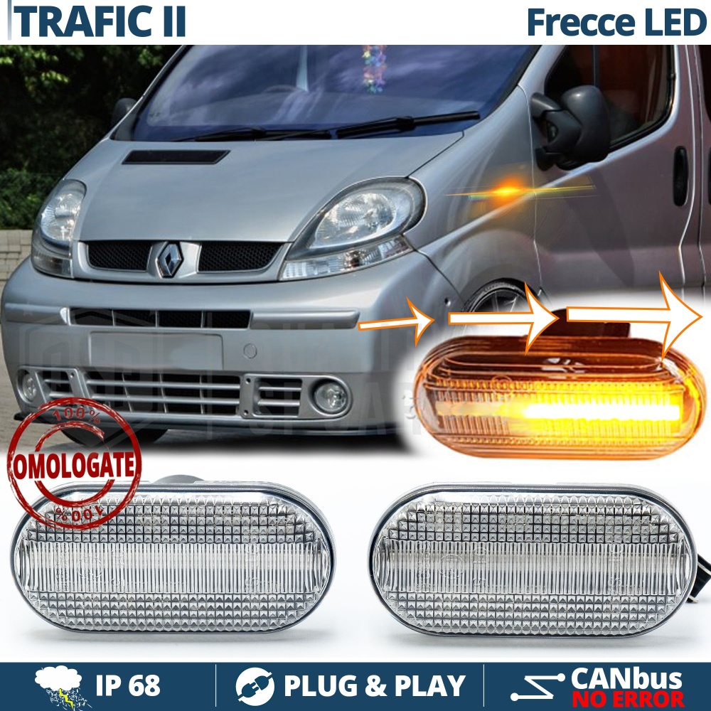 X2 Intermitentes LED para Renault TRAFIC 2 Secuenciales Homologados, CANBUS No Error X2 Intermitentes LED para Renault TRAFIC 2 Secuenciales Homologados, CANBUS No Error