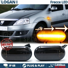 X2 Intermitentes LED para Dacia LOGAN 1 Secuenciales Homologados, Lente Negra, CANbus No Error