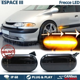 X2 Intermitentes LED para Renault ESPACE 3 Secuenciales Homologados, Lente Negra, CANbus No Error