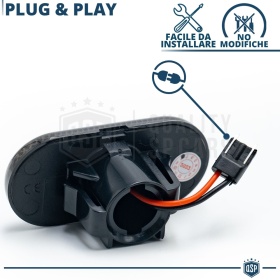 X2 Intermitentes LED para Renault KANGOO 1 Secuenciales Homologados, Lente Negra, CANbus No Error
