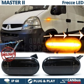 X2 Intermitentes LED para Renault MASTER 2 Secuenciales Homologados, Lente Negra, CANbus No Error