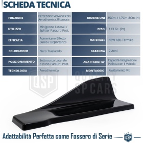 FALDONES LATERALES de Coche Universales | Tiras Laterales Aerodinámicas en ABS Negro Brillante