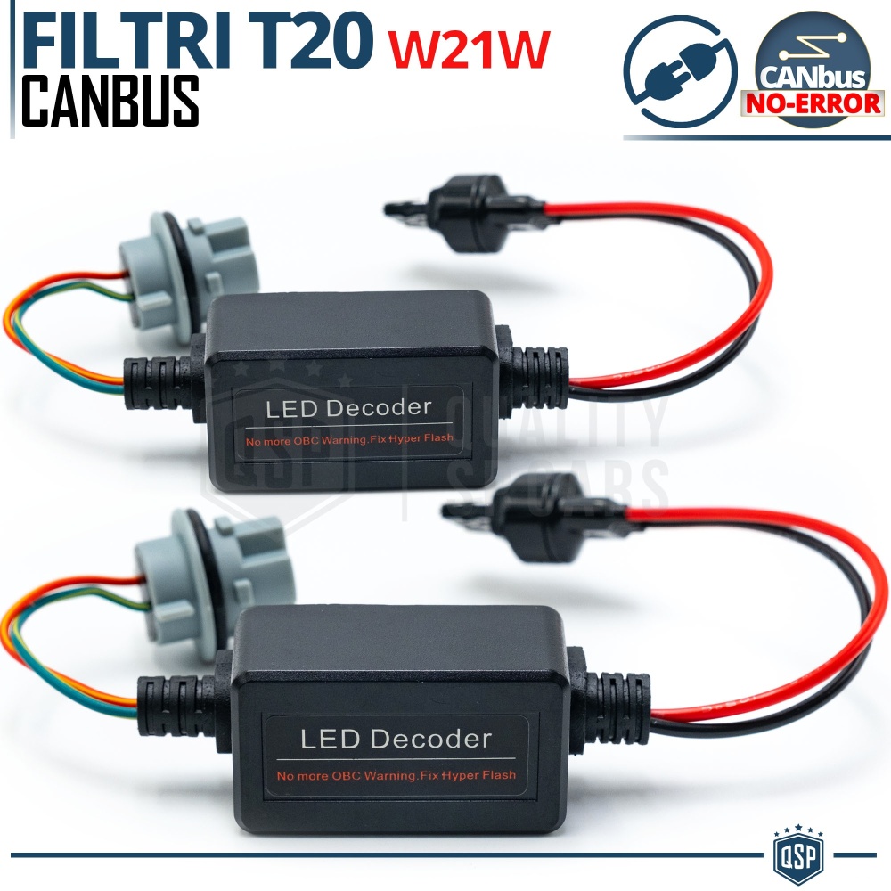 X2 Resistencias CANbus T20 W21W para Bombillas Led | Decoddificador Anti Error, Anti Parpadeo