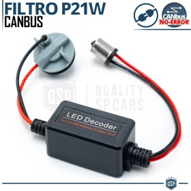 X1 Resistencia CANbus P21W BA15S para Bombillas Led | Decoddificador Anti Error, Anti Parpadeo