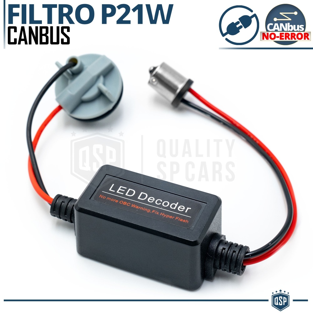 X1 Resistencia CANbus P21W BA15S para Bombillas Led | Decoddificador Anti Error, Anti Parpadeo