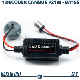 X1 Resistencia CANbus P21W BA15S para Bombillas Led | Decoddificador Anti Error, Anti Parpadeo