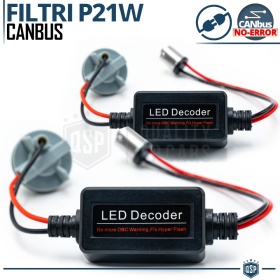 X2 Resistencias CANbus P21W BA15S para Bombillas Led | Decoddificador Anti Error, Anti Parpadeo
